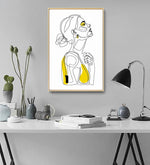 Woman Painting Minimalistic Art