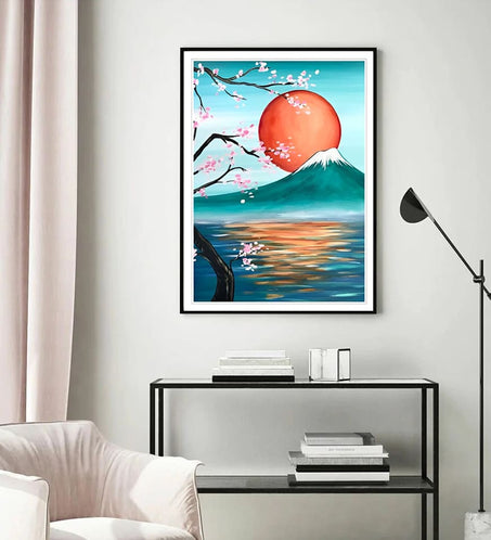 Sun Abstract Print Shapes Mid Century Wall Art