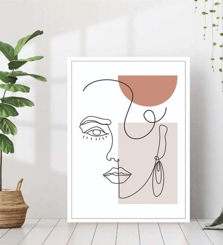 Woman Painting Minimalistic Art