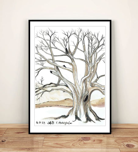 Sketch With Ink From A Tree